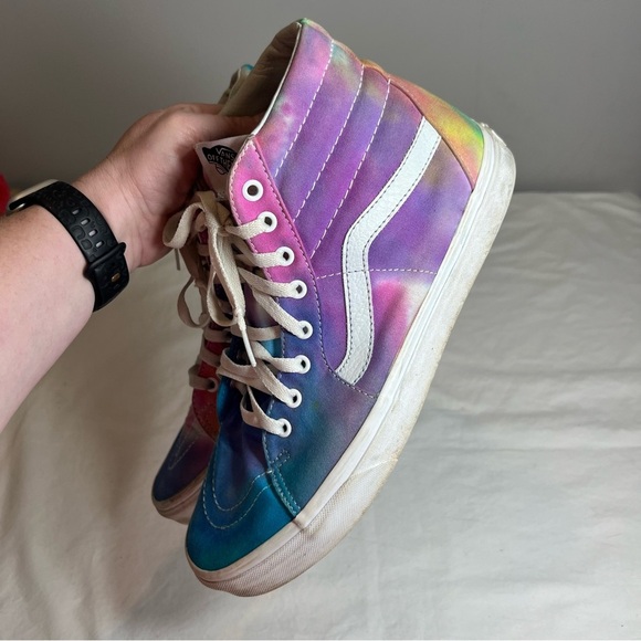 Vans rainbow tie dye Sk8 Hi high tops size 11.5 - Picture 3 of 9